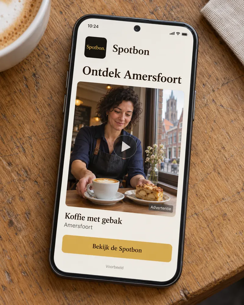 Voorbeeld: ontdek een lokale zaak via de video van een maker.